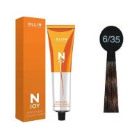 OLLIN "N-JOY"  6/35 – темно-русый золотисто-махагоновый, перманентная крем-краска для волос 100мл