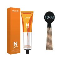 OLLIN "N-JOY" 10/75 – светлый блондин коричнево-махагоновый,перманентная крем-краска для волос 100мл