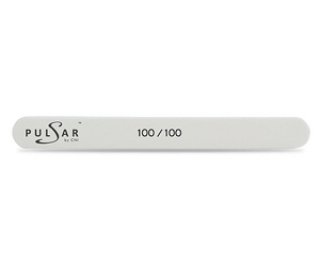 Пилка маникюрная прямая узкая белая Абразив: 100/100 
Классическая пилка для опиливания искусственных ногтей.